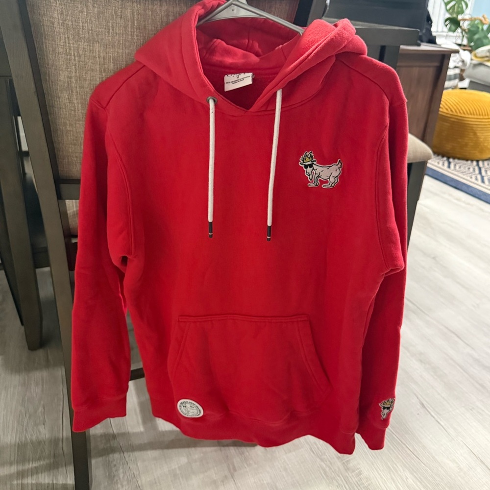 Goat USA Unisex adult Red OG Sweatshirt Hoodie. Adult Small. Worn once!